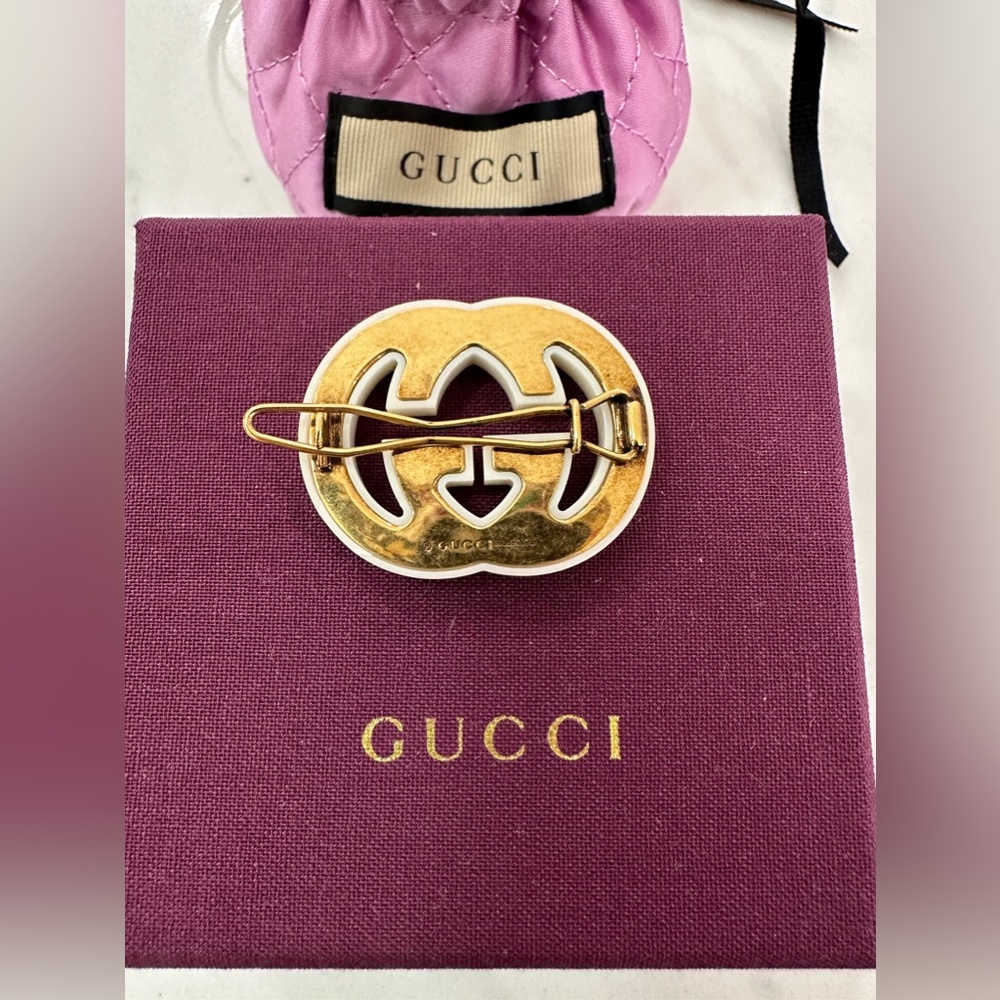 Gucci Crystal Interlocking G Hair Clip - Picture 5 of 6